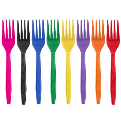 China Exquisite solid color high-grade plastic knives and forks, heavy-duty plastic disposable forks-24 pieces Y-1 for sale