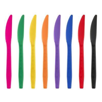 China Factory spot solid color plastic cutlery, heavy duty disposable plastic knife - pack of 24 pieces D-1 for sale