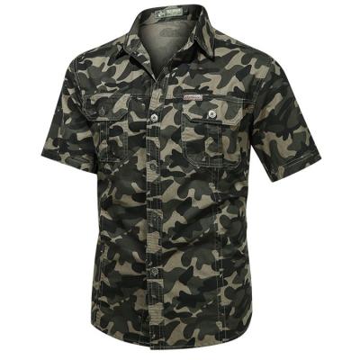 China Geo'Peck Custom Men's Shirt Print Camouflage Shirts Military Breathable Short Shirt for sale