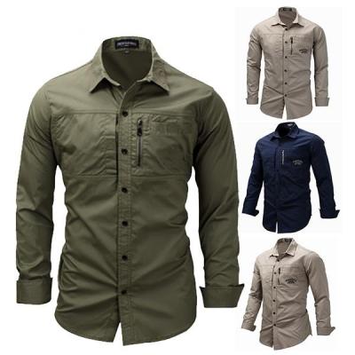 China Geo'Peck Men's Casual Anti-Pilling Button Down Regular Fit Shirts Long Sleeve Tactical Shirt for sale