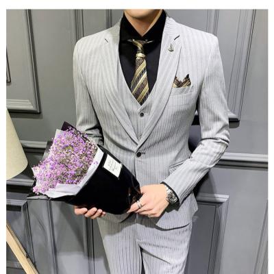 China Geo'Peck Men Slim Fit Anti-Wrinkle Blazer Tux Vest 3 Piece Suit One Button Wedding Business Prom Suits And Pants for sale