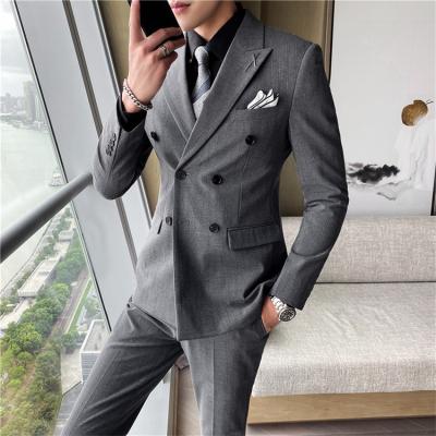 China Geo'Peck Mens 3-Piece Anti-Wrinkle Geo'Peck Mens 3-Piece Suit Tuxedo Jacket Slim Fit Pants Set Dinner Jacket Vest Pants Suit for sale