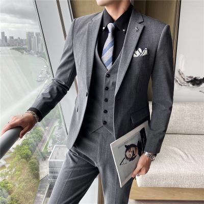 China Anti-Wrinkle Geo'Peck Men's Blazer Vest 3 Pieces Pants Slim Fit Suits Party Wedding Suit Set for sale