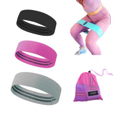 China Home fitness hip resistance band custom logo printing fabric latex anti slip exercise band elastic resistance band for sale