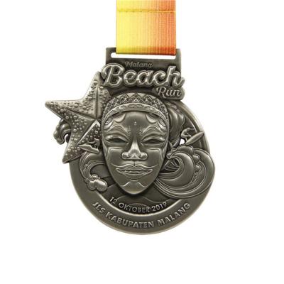 China Custom Europe Factory Logo 3D Metal Medal With Ribbon Holiday Souvenir Sports Medal for sale