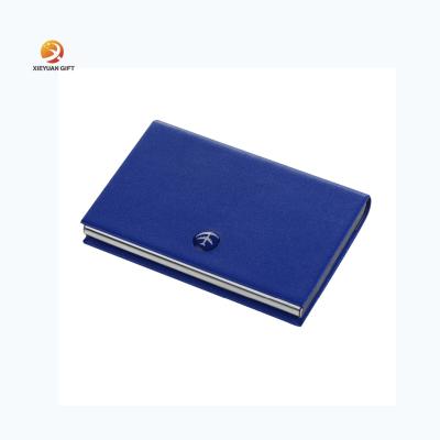 China Custom design business credit Europe logo id wallet rfid metal metal leather card holder for sale