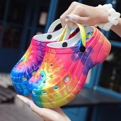 China New Lit Thicken High Platform Clogs Hot Sale EVA Clogs Charms Cool Garden Shoes Custom Made Sandals for sale