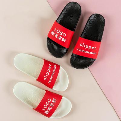 China Fashion Trend Summer Design Flip Flop Men Pvc Customized Printed Custom Logo Men Slippers Shoe Mens Slides for sale