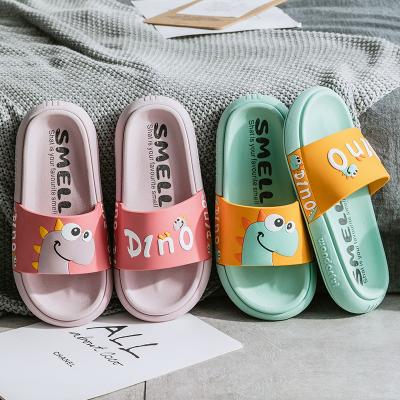 China Fashion Trend Men's Summer Bathroom Home Slipper Silent Cartoon Dinosaur Flip Flop Indoor Slipper for sale