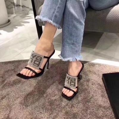 China 2021 New Style Fashion Trend Fashion Rhinestone Heels Women Sandals Stiletto High Heels Sandals for sale