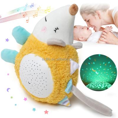 China Amazon Baby Sleep Eco-Friendly Soft Toys Sleep Led Night Lamp Plush Stuffed Animal Toys with Music and Stars for sale