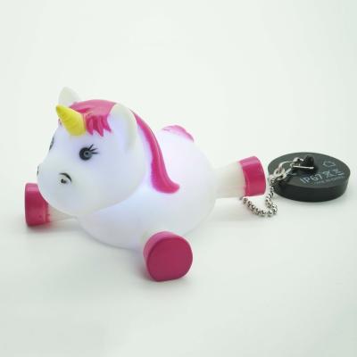 China Unicorn Shape Color Changing Light flashing creative and playful tub plug and drain stopper WJ0001 for sale