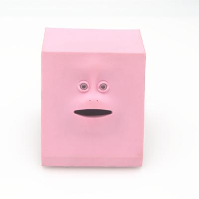 China Cute Kids ABS Coin Bank Safe Box Phone Sensor Phone Booth Face Money Boxes for sale