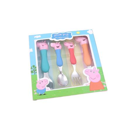 China Viable Sturdy Children's Swine Fork And Spoon 304 Stainless Steel Fork And Spoon for sale