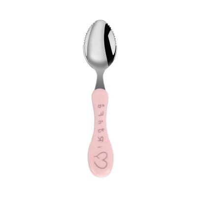 China Sustainable Daily Specials Help Food Tableware Kids Puree Spoon Handle With Cartoon Style for sale