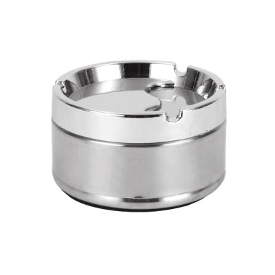 China Wholesale creative 430 stainless steel ashtray with lid anti fly ash stainless steel ashtray for sale