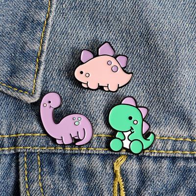 China Yiwu Supplier Wedding Dress Soft Alloy Enamel Dinosaur Bel Animal Pins For Bag for sale