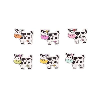 China Others Handmade Cute Two Holes Dairy Herds Design Wooden Buttons For Scrapbook for sale