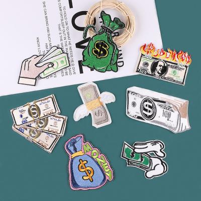 China Handmade Creative Embroidered Patch Of Dollar Money Shape T-shirt For DIY Scrapbooking for sale