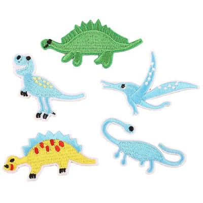 China 3D Cute Cartoon Simulation Jurassic Era Dinosaur Embroidery Patches For Overcoat for sale