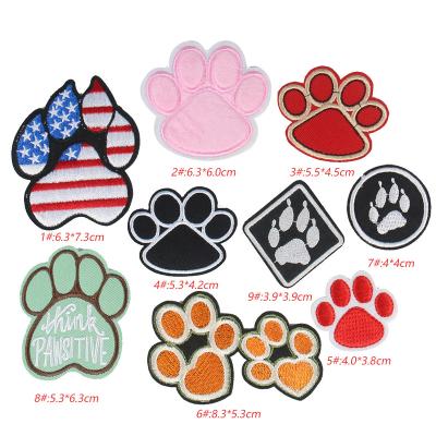 China Handmade Creative Paw Shape Dog Decorative Embroidery Patches For Garment for sale