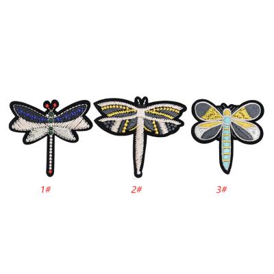 China New Arrival Handmade Iron On Dragonfly Shape Embroidered Kids Clothing Patch for sale