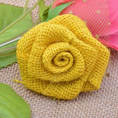 China Garment accessories clothing decoration flower hemp rose card backpack clothing decoration flower decoration flower handmade drawing for sale