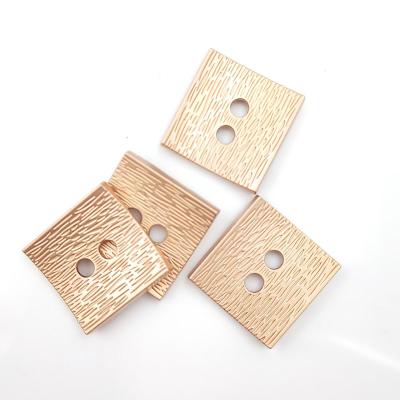 China High Quality Lady Coat Dress Gold Zinc Alloy Shirt Button 2 Hole Metal Workable Square For Clothing Shirt Button 2 Hole Metal for sale