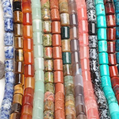 China DIY Jewelry Making Natural Bead String Tube 10x14 Mm Cylinder Shape Natural Stone Bead Strands For DIY Making Jewelry Necklace Agate Tube Beads for sale