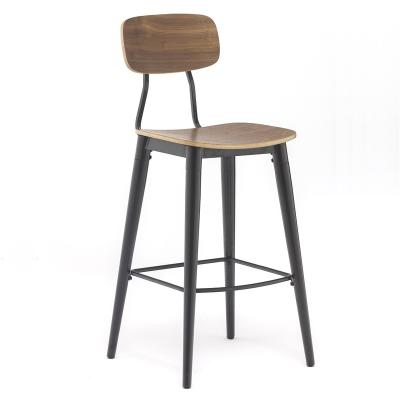 China Wholesale Bar Height Stool Furniture Bar Height Chair With Footrest Commercial Use Bar Stools With Backrest for sale