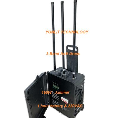 China Drone 3 Band 250W 5.8GHz 2.4GHz GPS L1 Radio Device Preventing UAV Drone Interference for sale