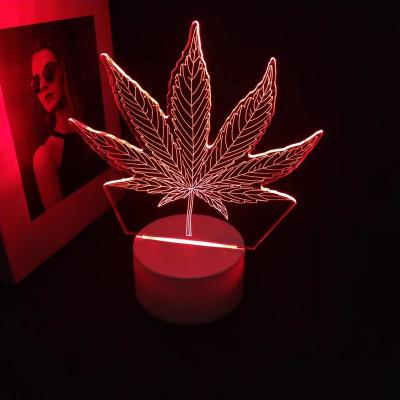 China Hot-selling 3D Bedroom Barber Shop Amazon Decoration Small Table LED Acrylic Light ABS Night Home Wooden Base for sale