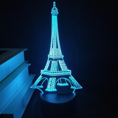 China Modern Custom Photo Creative 3D Table Base Tower Acrylic Pattern Lamp Kids Room Sleep LED Night Light for sale