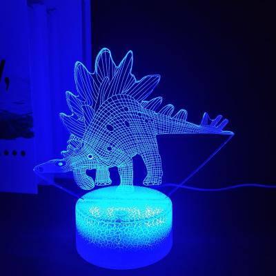 China Modern Acrylic Table Lamp With 7 Colors Dino Model Cartoon For Children Bedroom Sleep Led Night Light for sale