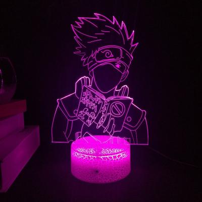 China Modern 3D LED Night Light RGB 7 Colors Anime Cartoon Touch ABS Acrylic Base For Kids Gift for sale