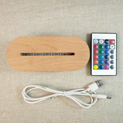 China Worldwide 3D Led Light Stand Lamp Base Usb Cable Touch Remote Colorful Acrylic Light Bases Table Decor for sale