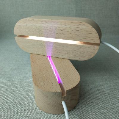 China World Wooden Whole Base For Bedside Blank Message Table Light Night Lamp 3D LED Custom Acrylic Engrave Lamp for sale