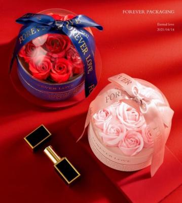 China Rose Flower Small Jewelry Packaging-Kästen formen um Art Paper Ribbon 122*122*130cm zu verkaufen