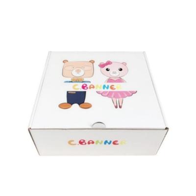 China 250gsm Corrugated Paper Box UV Varnishing Children Shoes Packaging Box for sale