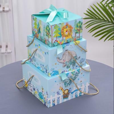 China Baby Cloths Set Packaging Paper Gift Box thicken Cardboard Gift Packaging Boxes cartoon for sale