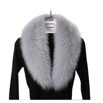 China Custom Luxury Real Fur Fluffy Natural Factory Fox Fur Collar Scarf For Women for sale