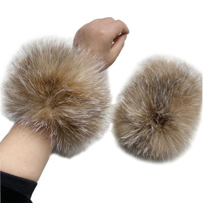 China Real Fox Fur Women Fox Fur Knitting Elastic Cuffs For Wrist for sale