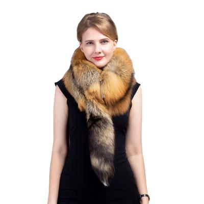 China Luxury fur scarf for men and women fox fur stole with tail for men and women for sale