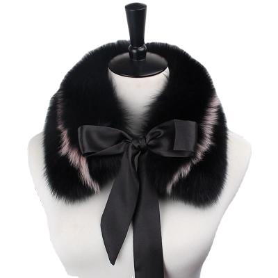 China Real Genuine Fox Fur Collar Scarf With Lace Shorts Scarves For Jacket Collar for sale