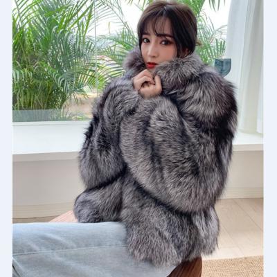 China 2021 New Arrival Real Fox Fur Jacket Women Breathable Real Fluffy Fox Fur Coat For Winter for sale