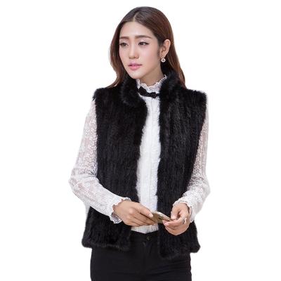 China Breathable MWfur Hand Knitted Real Mink Fur Vest Luxury Real Fur Vest For Women for sale