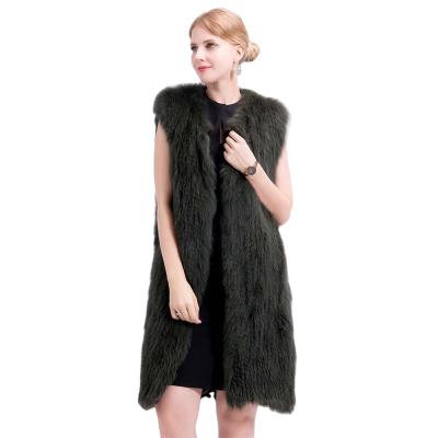 China Windproof Women Long Style Genuine Fox Fur Vest for sale