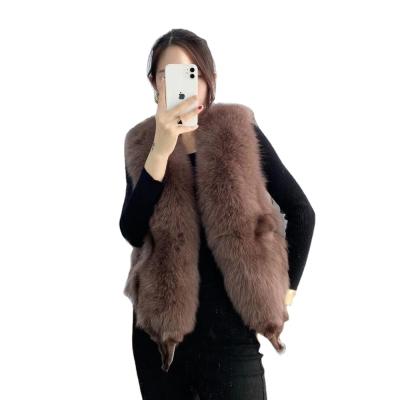 China Winter Windproof Women Invest Fox Genuine Fur Coat for sale