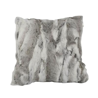 China Factory Natural Anti-pilling Fur Pillow Case Patchwork OEM Interior Home Decor for sale