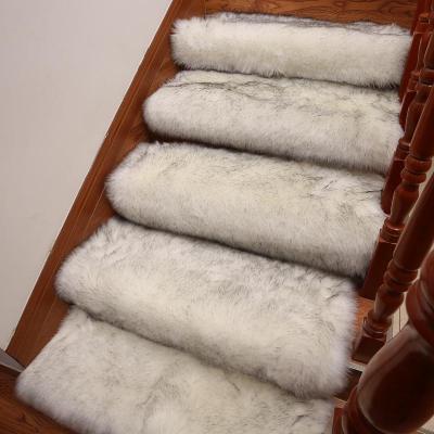 China Anti Slip Stair Mats Sheepskin Fur Rug Stair Cushion Mat Stair Mats Product for sale